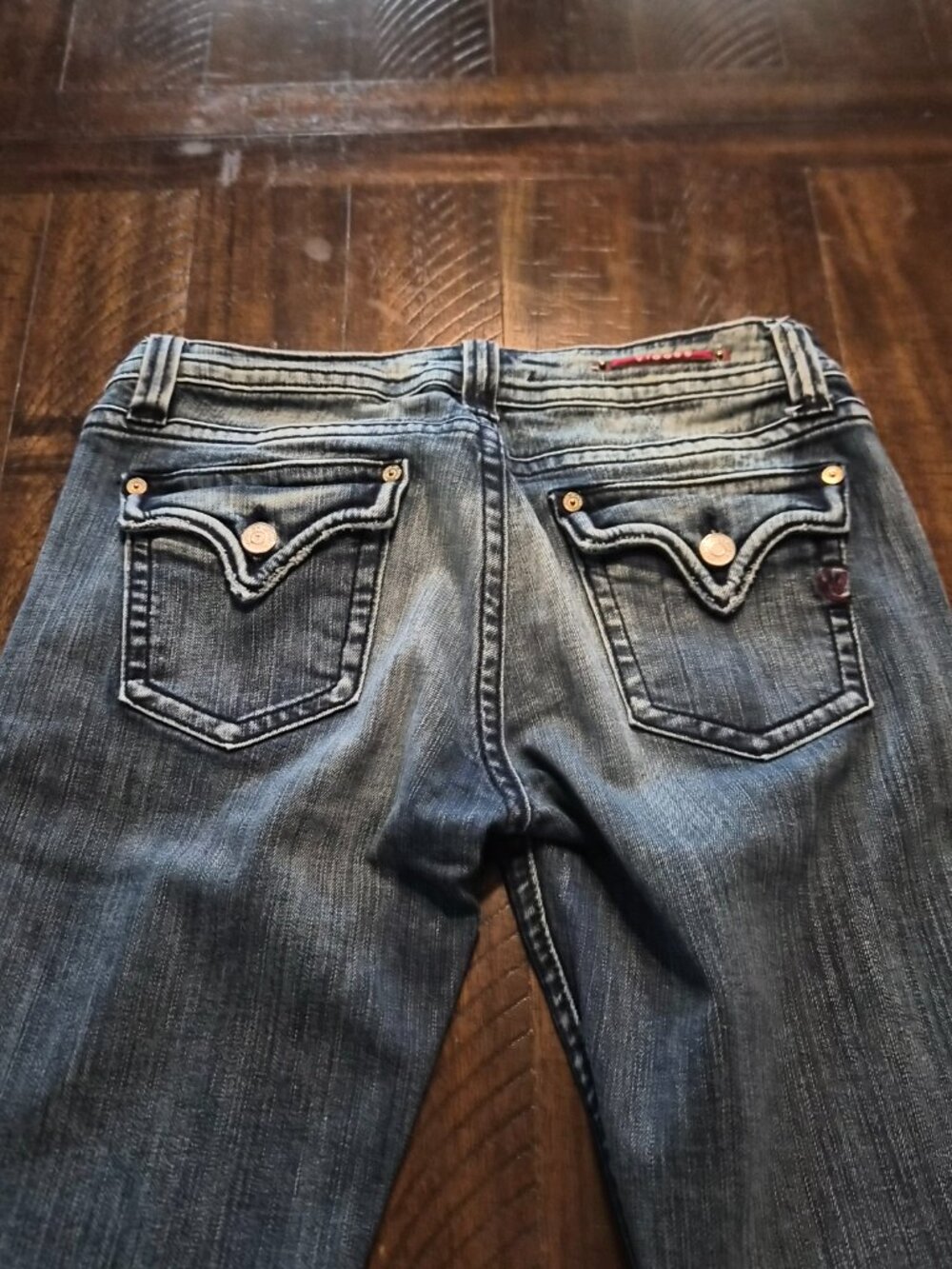 Vigoss Jeans Women Size 9 Blue Bootcut Denim Flap Pockets Y2K Western 30X32 H012